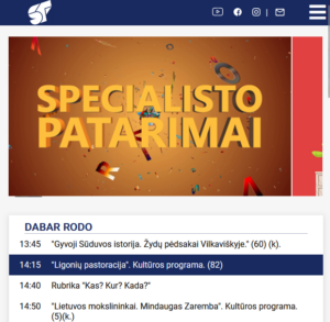 TV-Sender Šiauliu Televizija Website